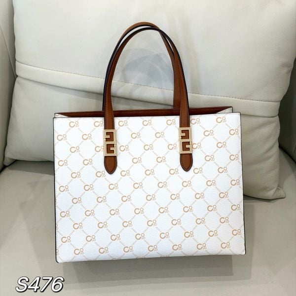 Túi xách tay Coogi / 30x23 / TRẮNG KHOÁ VÀNG