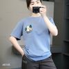 Áo thun A45 phom suông in thêu gấu style Hàn A6145 / XÁM XANH