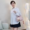Áo sơ mi dài tay / D421 xanh -  D422 trắng