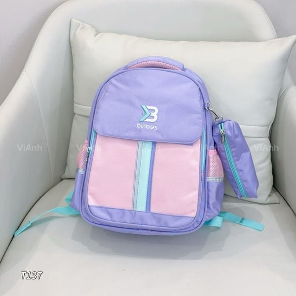 Balo trẻ em Binbes hộp bút T137 / 38x27 / TÍM