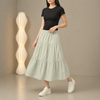 Chân váy gió style Hàn / D633 đen , D634 cam , D635 xám