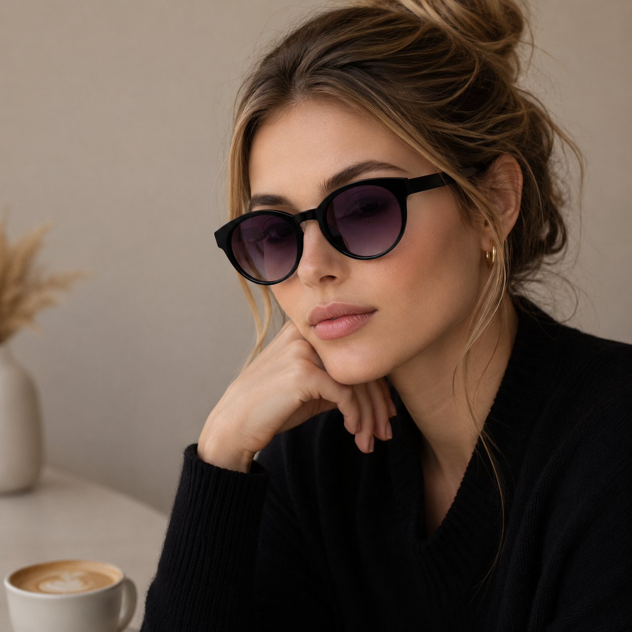 Kính mát style Âu S497 / NÂU - ĐEN