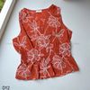 Áo D12 sát nách thêu hoa style US UK ĐỎ CAM