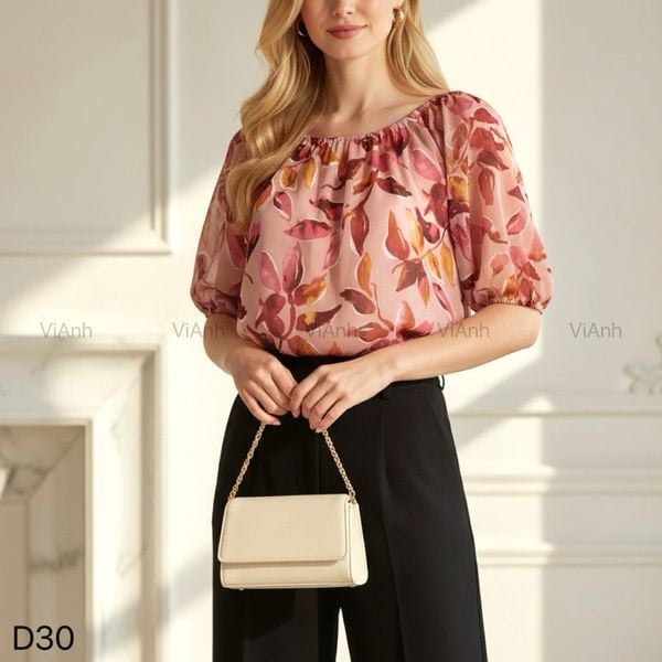 Áo D30 voan ngắn tay style US UK