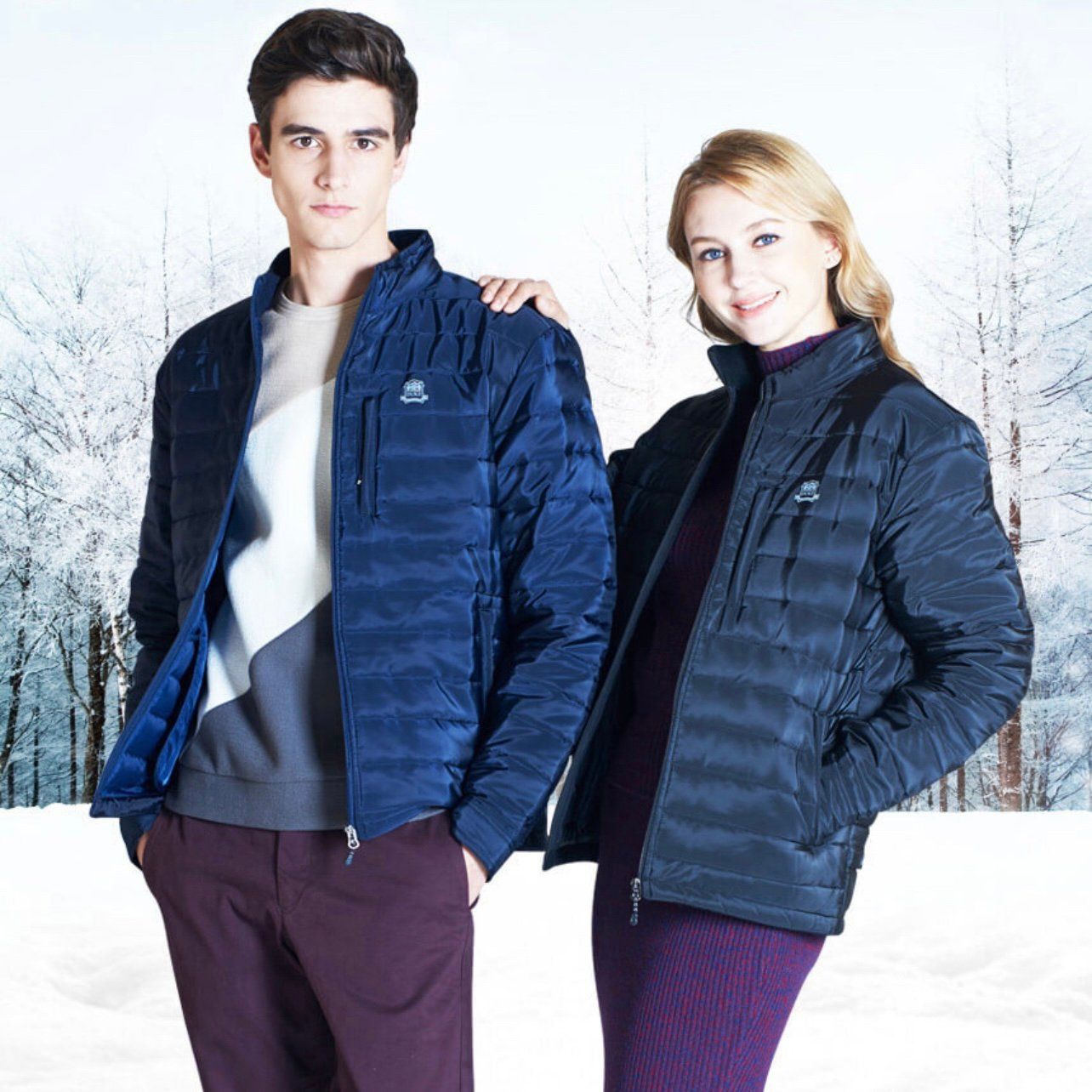 Áo khoác phao nam nữ style Hàn  / P39 xanh - P40 đen