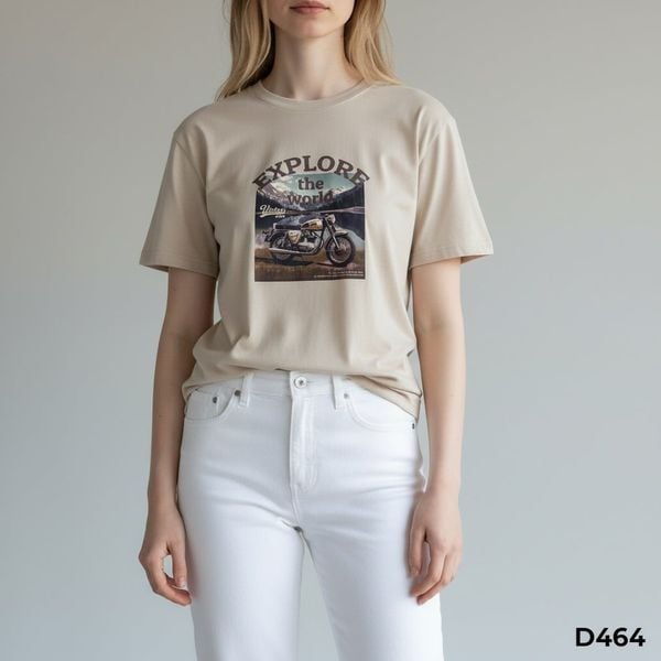 Áo thun in hình xe máy NET / D464 BE XÁM , D465 GHI ĐEN