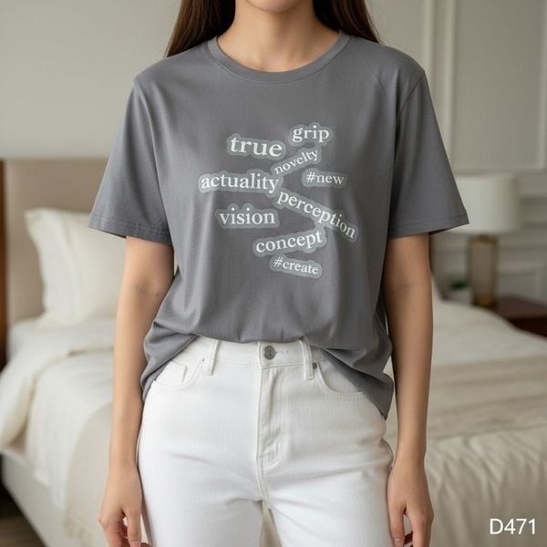 Áo thun in chữ NET / D471 XÁM , D472 ĐEN