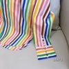Áo sơ mi dài tay cotton modal kẻ màu sắc D970