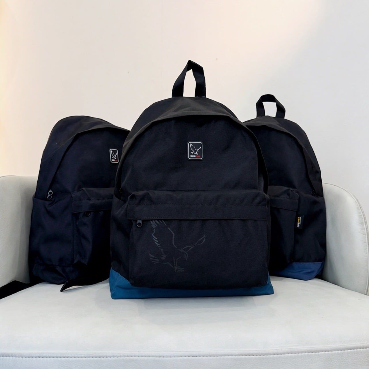 Balo vải dù kiểu Hàn T418 / Size: 38x30 / ĐEN ( màu đáy xanh hoặc đen)