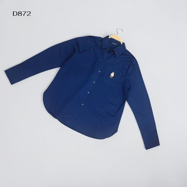 Áo sơ mi dài tay túi ngực xuất dư NL / D872 xanh than , D873 be , D874 trắng