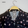 Áo sơ mi bo gấu style US D991 / ĐEN HOA