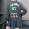 Áo sweater thêu chữ newyork Cotton Classic / XANH ĐẬM