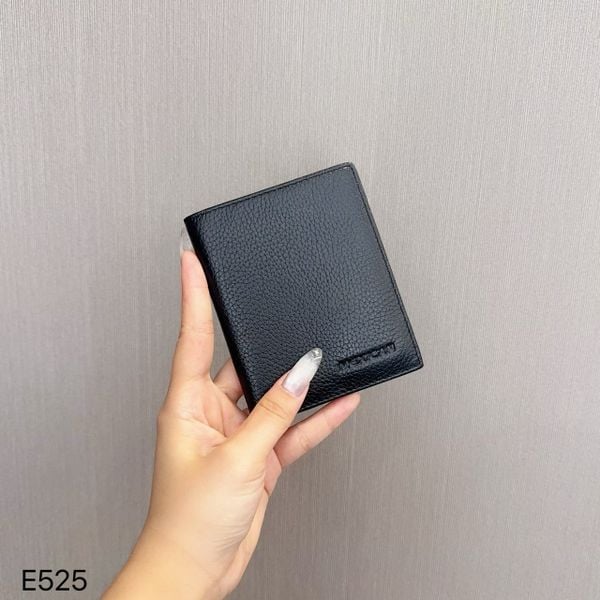 Ví ngắn da thật E525 ĐEN