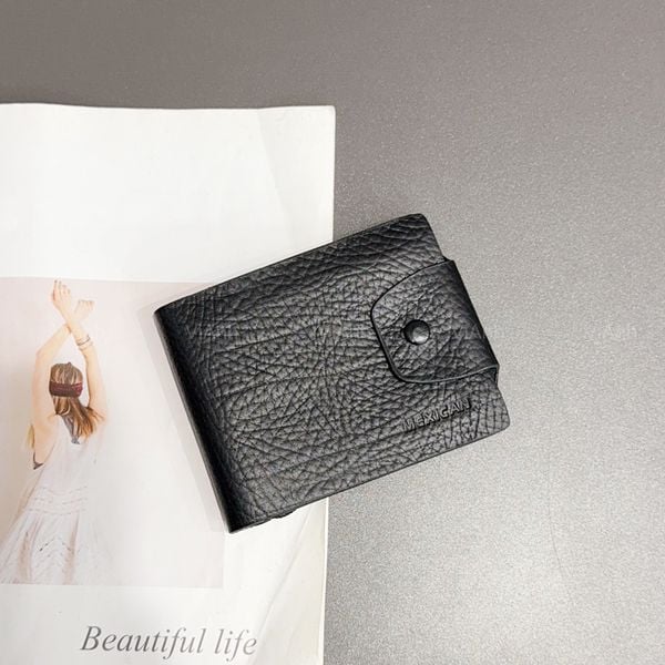 Ví ngắn da thật E530 ĐEN