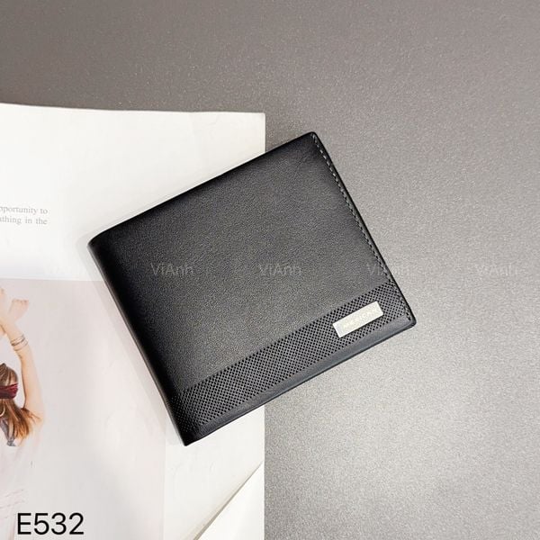 Ví ngắn da thật E532 ĐEN
