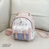 Balo hoạ tiết gấu Teddy S507 / 22 x 24 / TRẮNG XANH VIỀN HỒNG