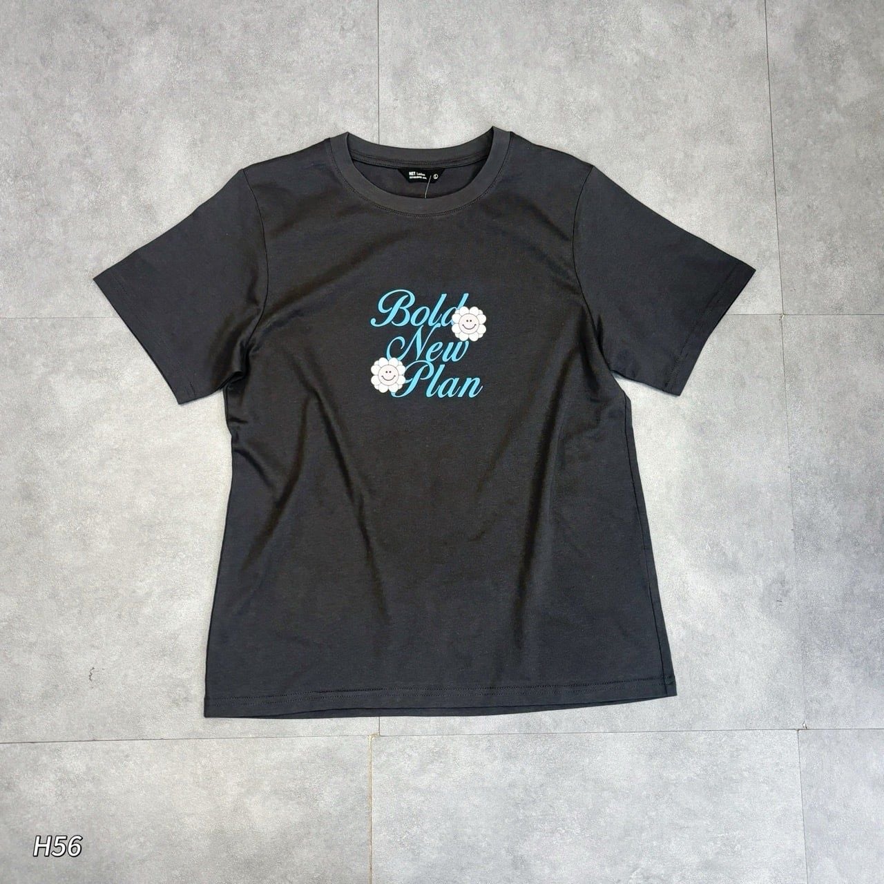 Áo thun ngắn tay in hình bông hoa H56 / NÂU
