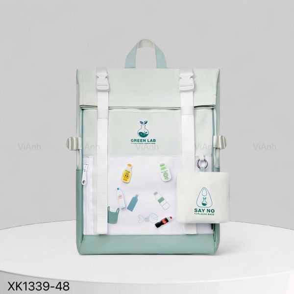 Balo B39 Mr.ACE vải dù CHR XK1339 / 30x42 / TRẮNG PHỐI XANH