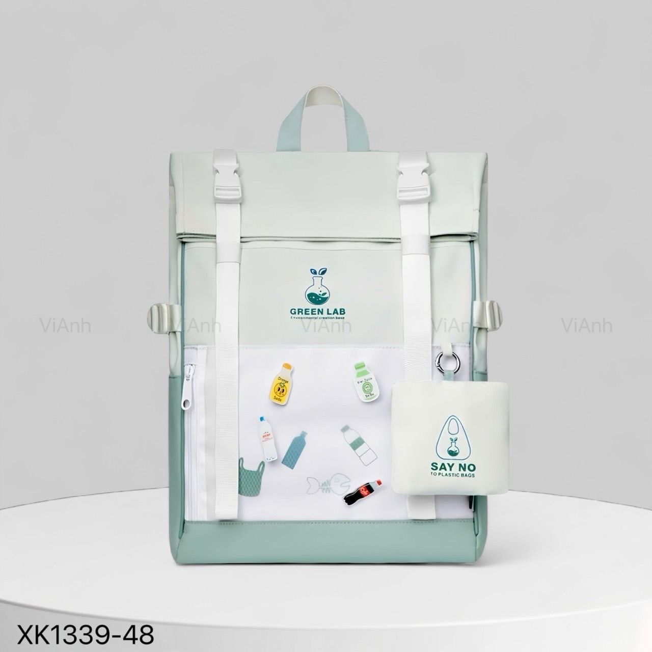 Balo B39 Mr.ACE vải dù CHR XK1339 / 30x42 / TRẮNG PHỐI XANH