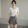 Áo thun ngắn tay cổ tim style Âu Mỹ / F136 F137 F138 F139 F140