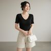 Áo thun ngắn tay cổ tim style Âu Mỹ / F136 F137 F138 F139 F140