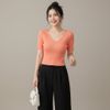 Áo thun ngắn tay cổ tim style Âu Mỹ / F136 F137 F138 F139 F140