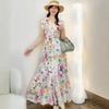 Đầm váy hoa thun sau style US UK / TRẮNG HT HOA