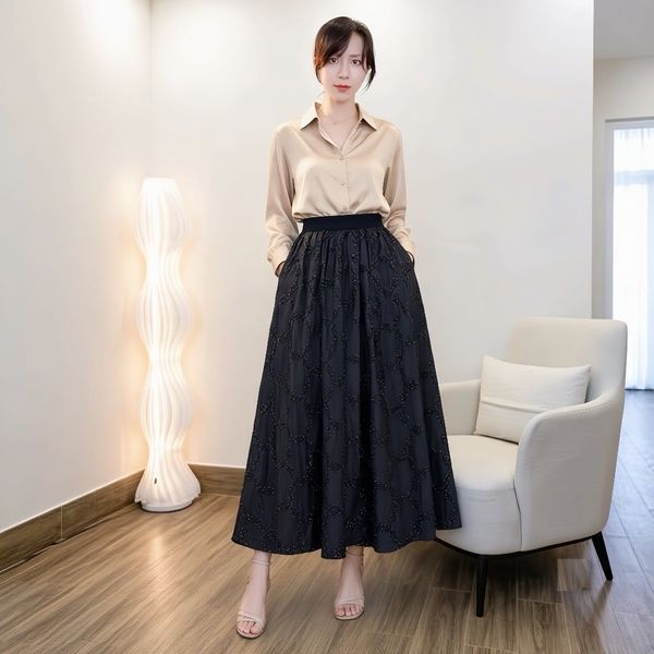 Chân váy maxi dáng dài style Âu Mỹ