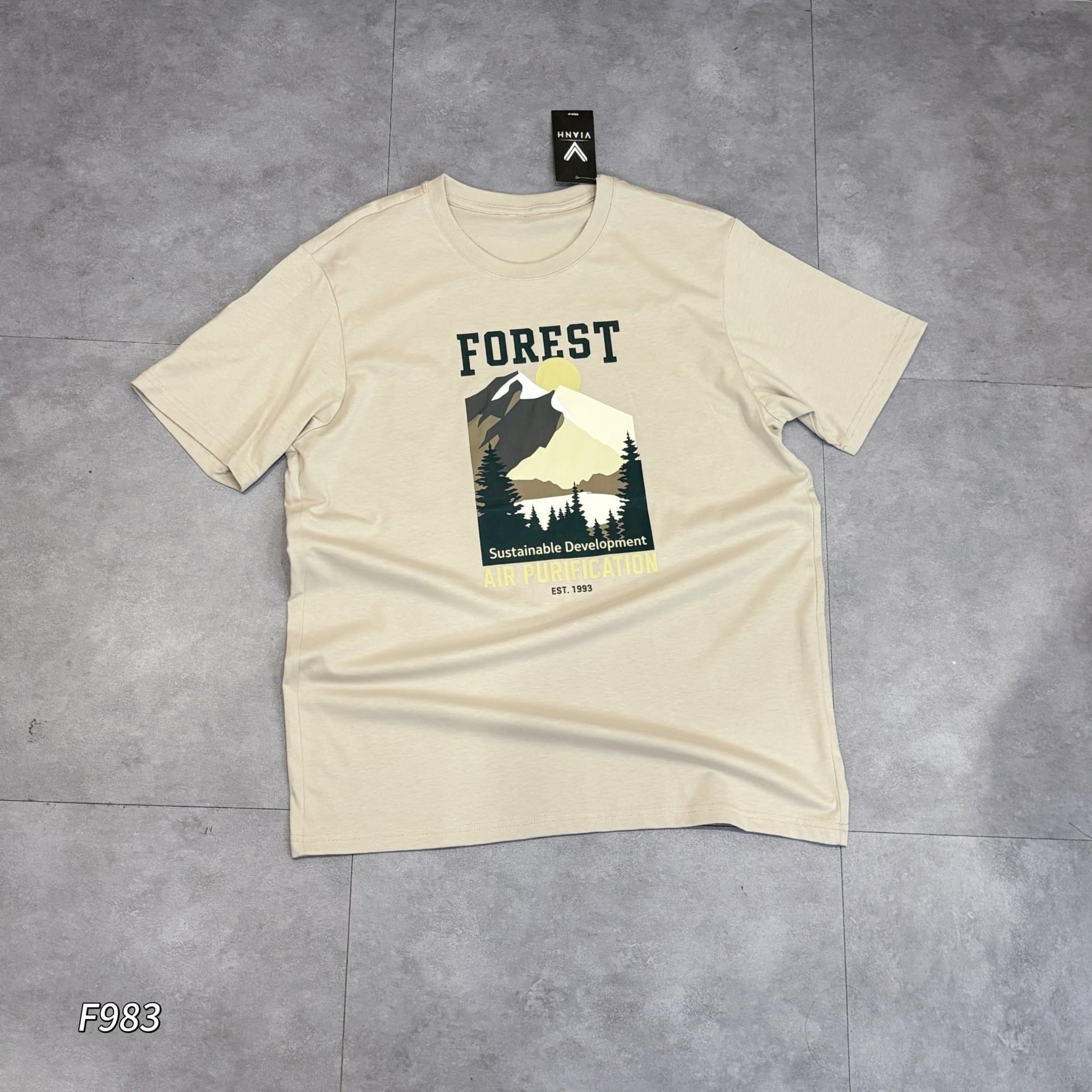 Áo thun ngắn tay in chữ FOREST F983 / BE