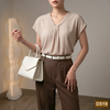 Áo kiểu ngắn tay style Nhật / D518 trắng , D519 Be