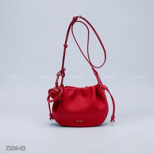 Túi xách C2nd kèm charm xinhh,  đeo chéo, CHR T336 / N26 C17 / ĐỎ