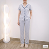 Bộ ngủ áo ngắn quần dài style us uk / D584 trắng hoa xanh , D585 hồng chấm bi