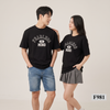 Áo thun ngắn tay in chữ FEARLESS F981/ ĐEN
