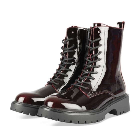 Giày boot style US UK / Size: 39 / ĐEN ÁNH ĐỎ