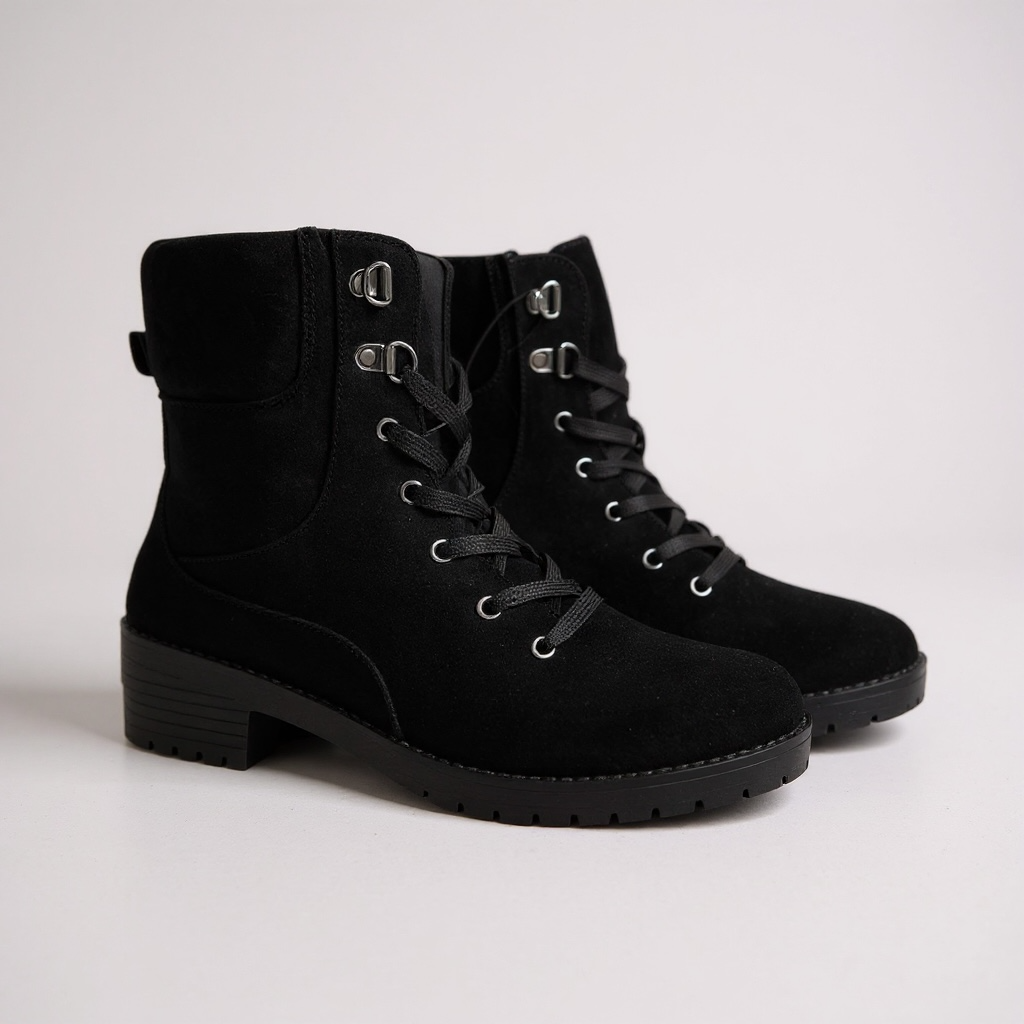 Giày boot style US UK / Size: 37.5 / ĐEN