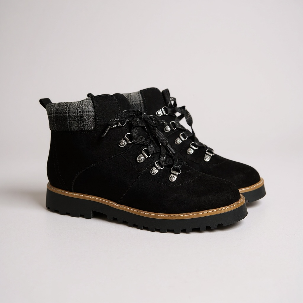 Giày boot style US UK / Size: 37.5 / ĐEN