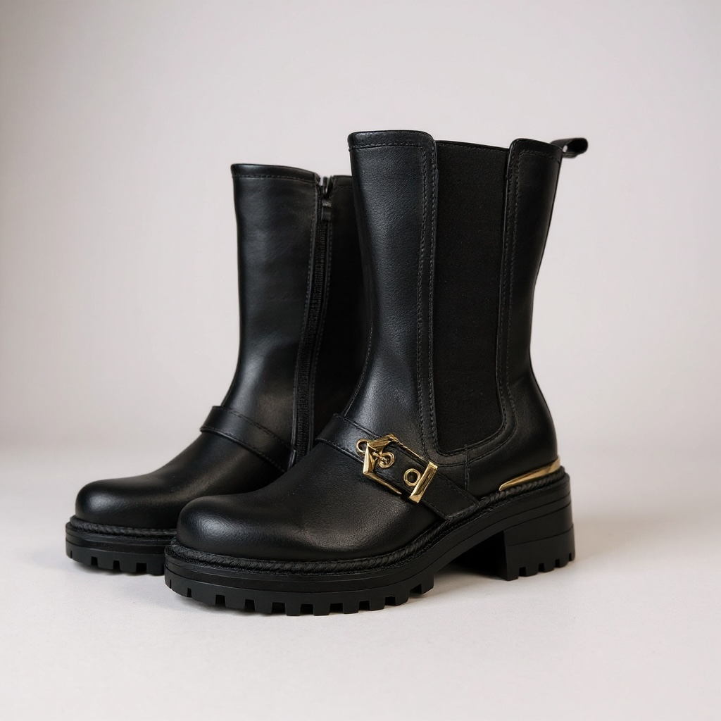 Giày boot style US UK / Size: 37 / ĐEN