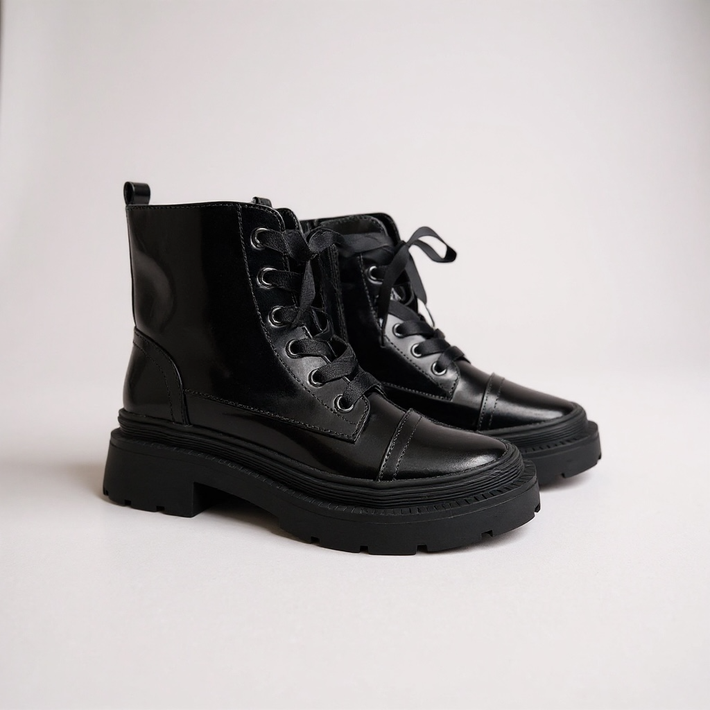 Giày boot style US UK / Size: 35.5 / ĐEN