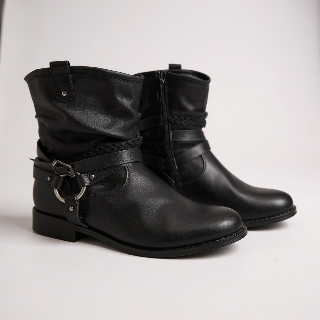 Giày boot style US UK / Size: 39 / ĐEN