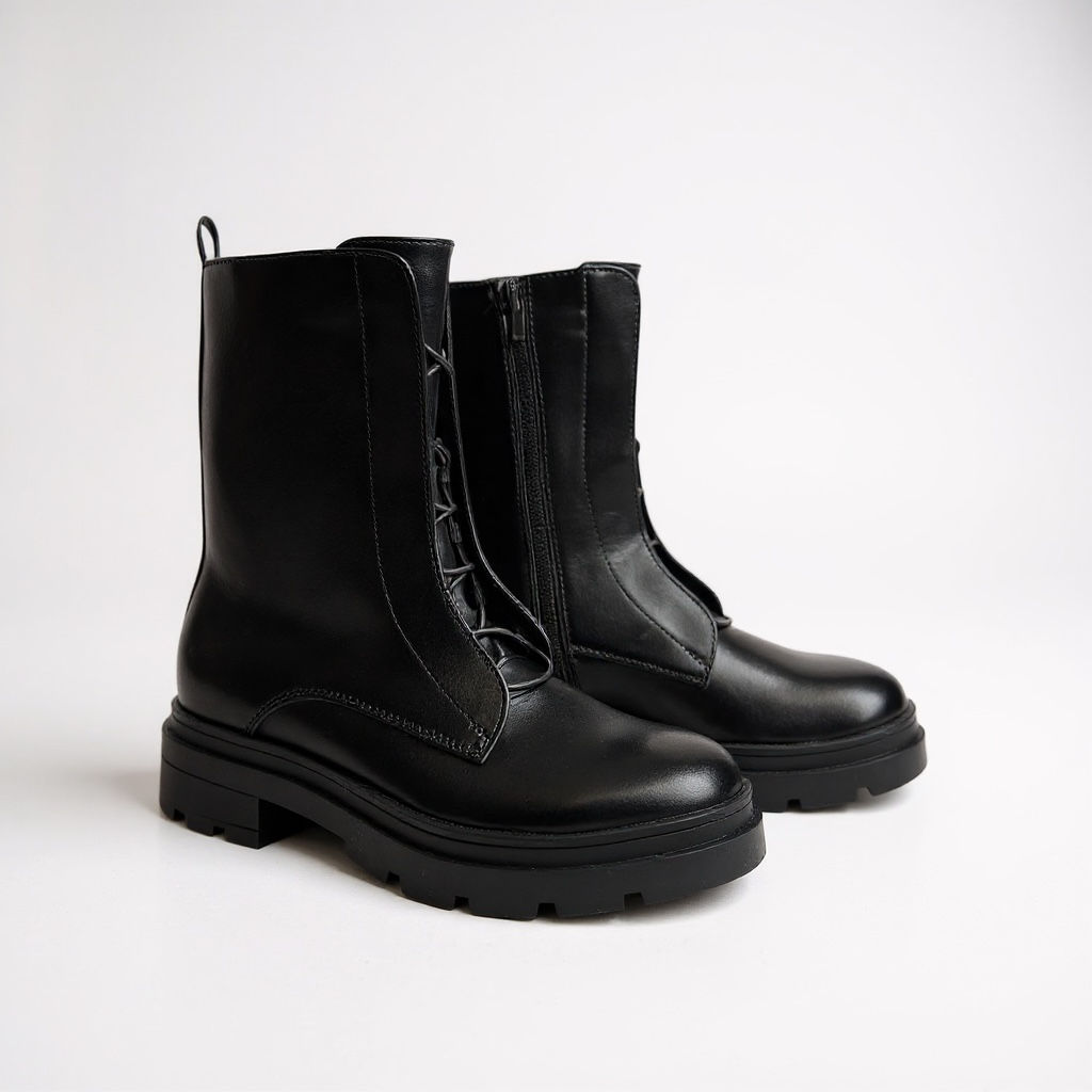 Giày boot style US UK / Size: 38 / ĐEN