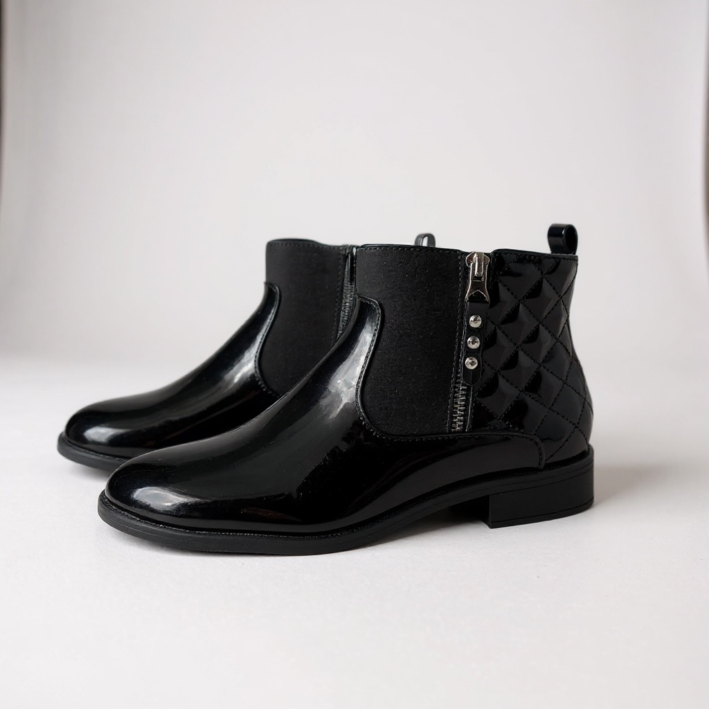 Giày boot style US UK / Size: 38 / ĐEN