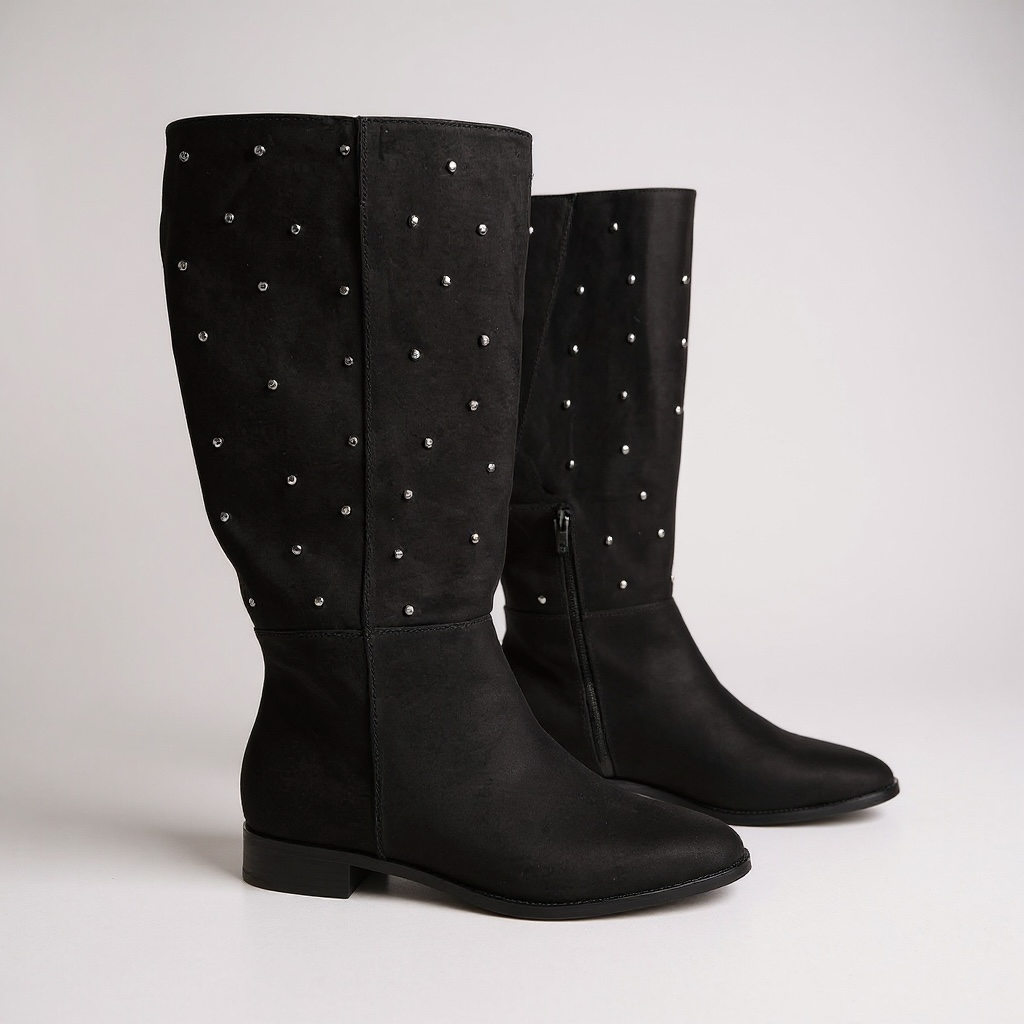 Giày boot style US UK / Size: 38.5 / ĐEN