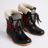 Giày boot style US UK / Size: 36.5 / ĐEN CARO ĐỎ