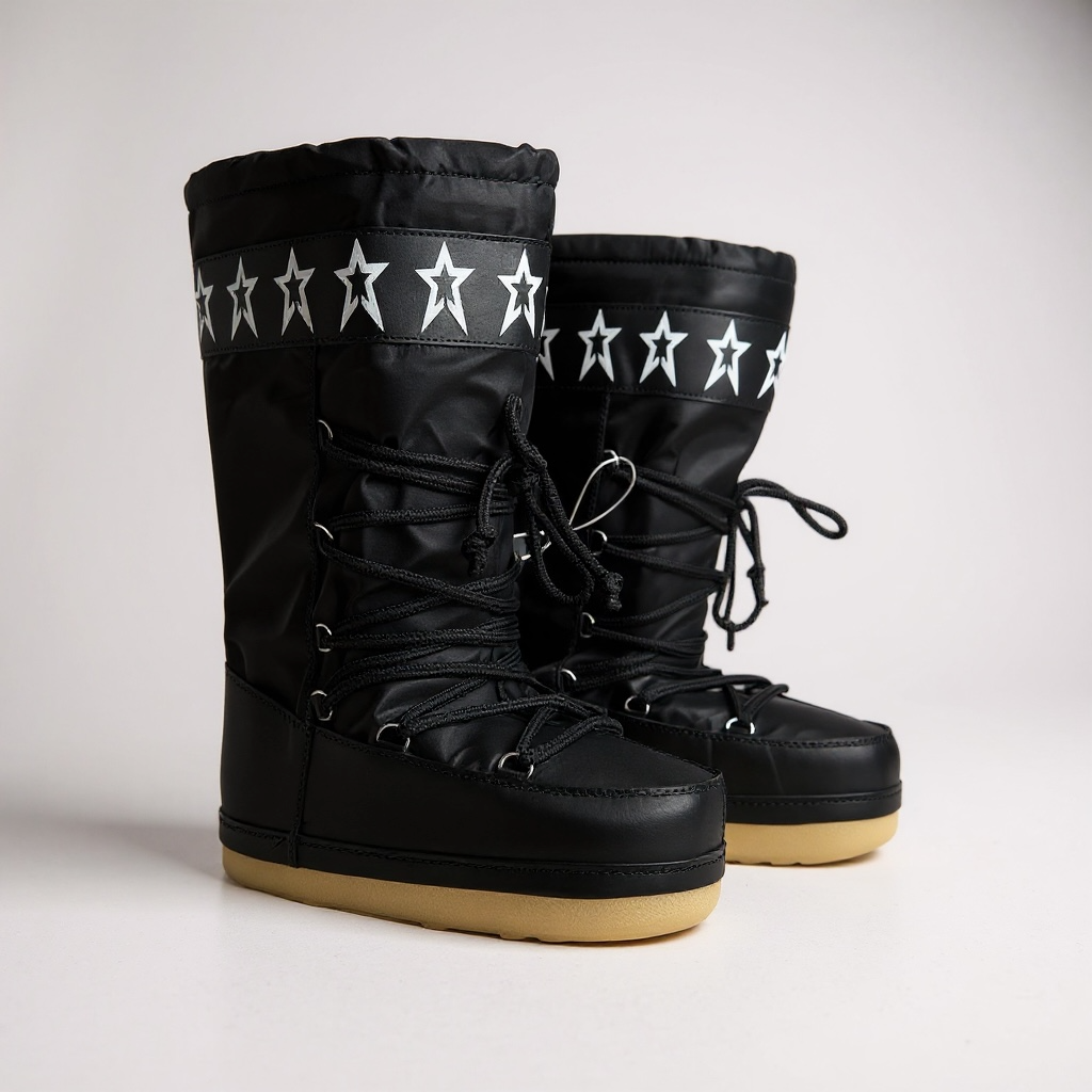 Giày boot style US UK / Size: 38.5 / ĐEN