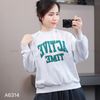 Sweater A14 dài tay in chữ ngực xuất Âu GJ / GHI