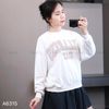 Sweater A15 dài tay in chữ ngực xuất Âu GJ / TRẮNG