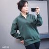 Áo A5 sweater có khoá kéo cổ xuất Âu A6335 /  XANH LÁ