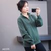 Áo A5 sweater có khoá kéo cổ xuất Âu A6335 /  XANH LÁ
