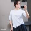Áo thun trơn xuất xịn A5843 / TRẮNG H43