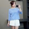 Áo thun tay lửng dáng vừa style Nhật / Rêu D2 / Xanh nhạt D4 / Trắng D5 / Navy D6 / Đen D7